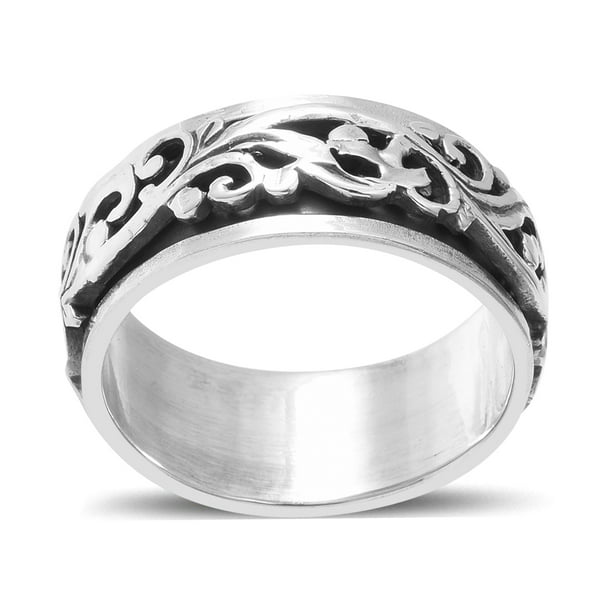 Genuine Sterling Silver Filigree Ring Solid Hallmarked 925 Adjustable Size 